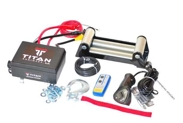 Лебедка 13500 либри, 24V ,  електрическа за джип и пътна помощ, Titan