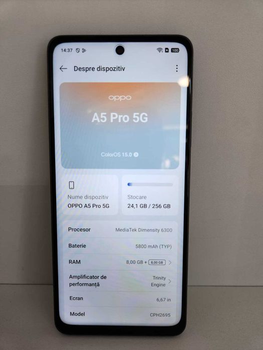 Oppo A5 Pro 5G 8/256Gb (Ag8 Tudor1/B74518) – Produs Nefolosit!