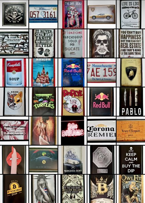 Метални табели, картини. Lamborghini, Red Bull, Tattoo DUCATI, ПОДАРЪК