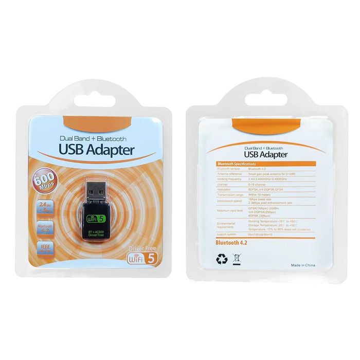 REDLUX USB WiFi Bluetooth адаптер, 600Mbps