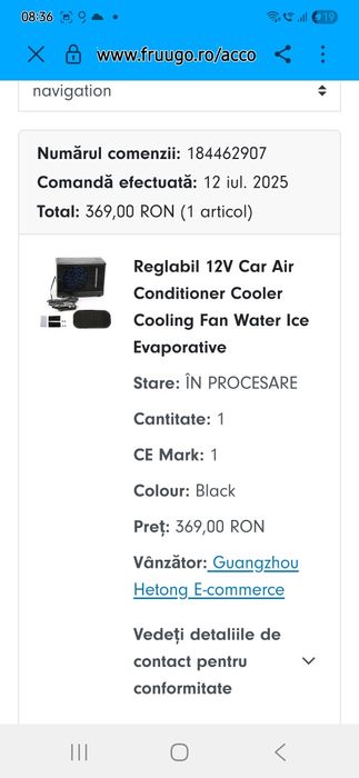 Vând aer condiționat pt mașină, 12V