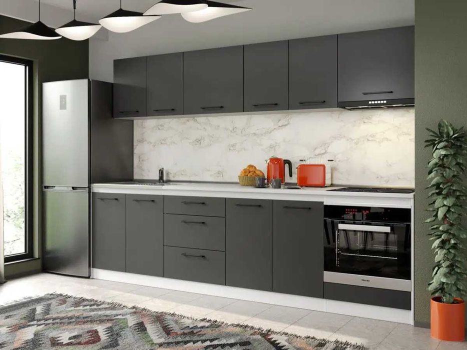 Set Mobila Bucatarie Mina Grafit 280 Gri Antracit C160