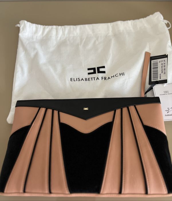 Poseta Elisabetta Franchi, noua , culoare negru cu rose antic.
