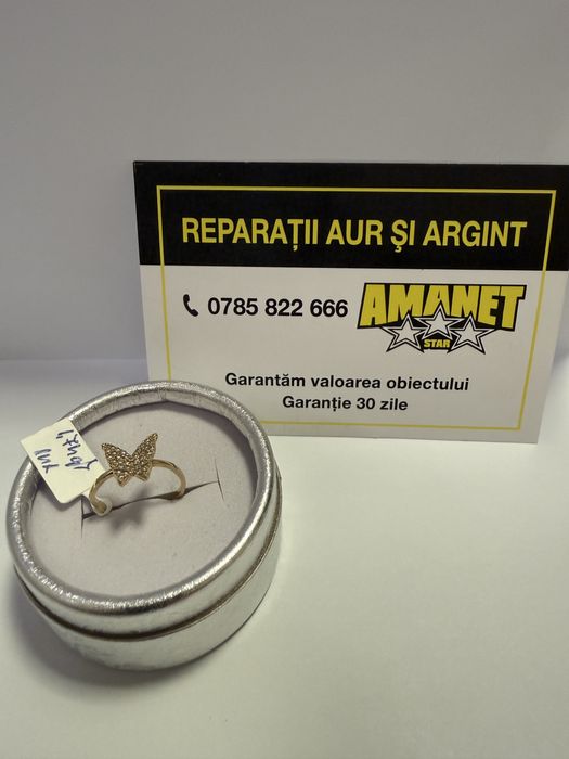 Inel fluture cu pietricele (vl) star amanet