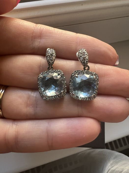 Cercei argint cu topaz albastru