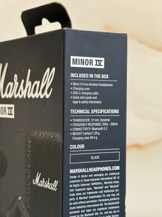 Casti MARSHALL Minor IV, True Wireless, Bluetooth, In-ear, Microfon