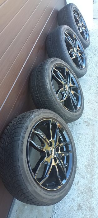 Jante aliaj negre 4X108 R16 Ford RIAL Lucca Diamant-Schwarz Lackiert