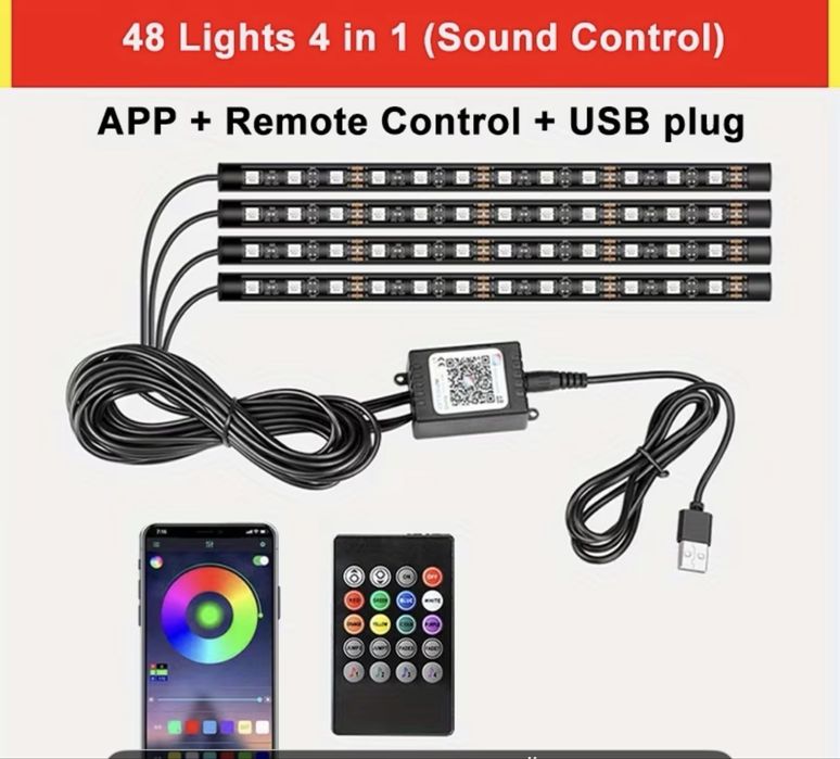 LED Ленти за вътрешно осветление на кола Car Atmosphere