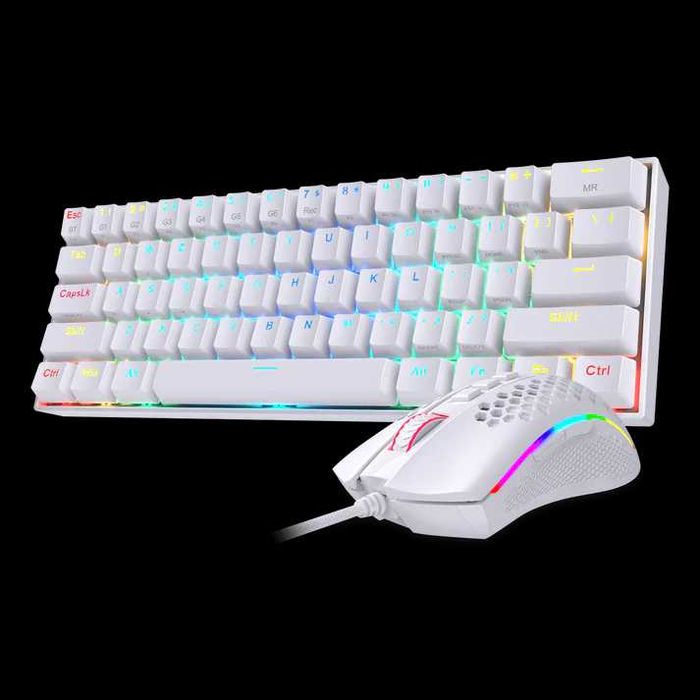 Игровой комплект Redragon | Клавиатура + мышь | White RGB | FPS Gaming