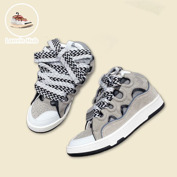 Lanvin Curb Sneakers Gray White