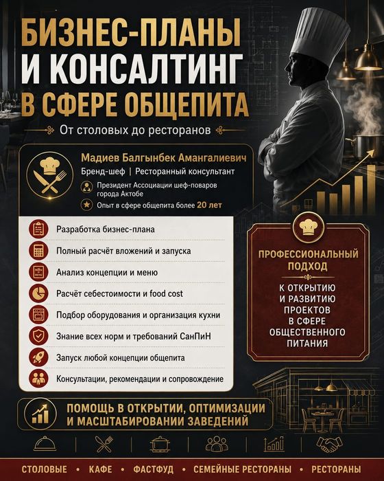 Открытие любой точки общепита