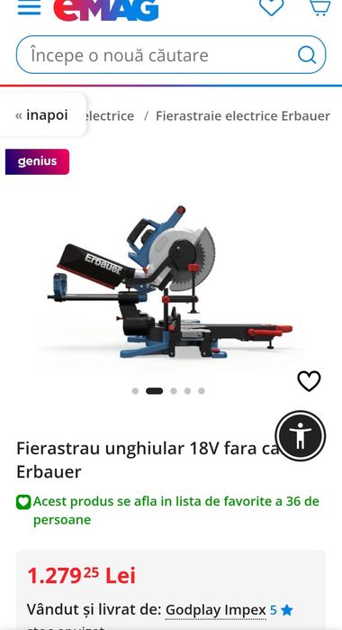 Ferastrau circular 18v. Erbauer
