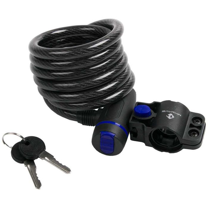 Заключващо устройство за велосипед с ключ M-WAVE, 180см/10mm, Цветове