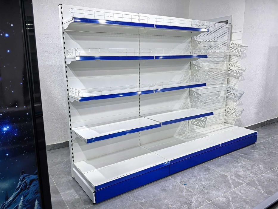 Торговые стеллажи из металла, стеллаж продовольственный магазин