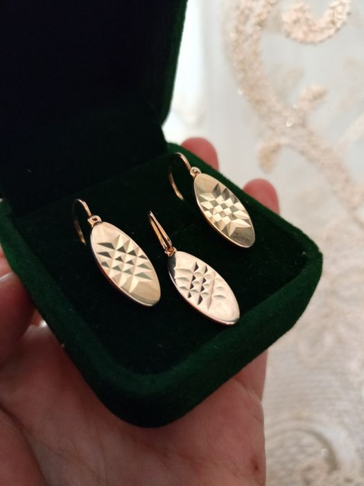 Набор кулон и серьги 583 пробы