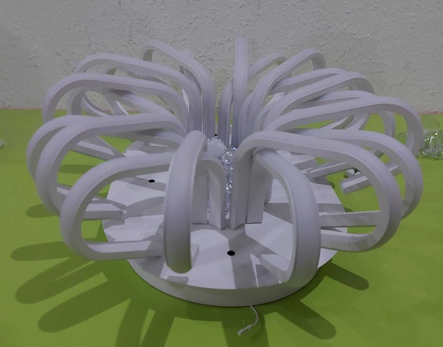 ЛЕД LED димируема таванна лампа модерна кристална полилей дистанционно