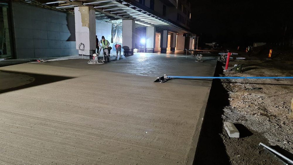 Turnare Sapa din Beton cu Cuart si Elicopter, finisat Beton.