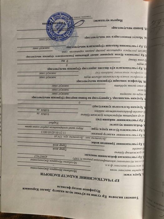 Ассалому алейкум 4 сотих ер сотилади