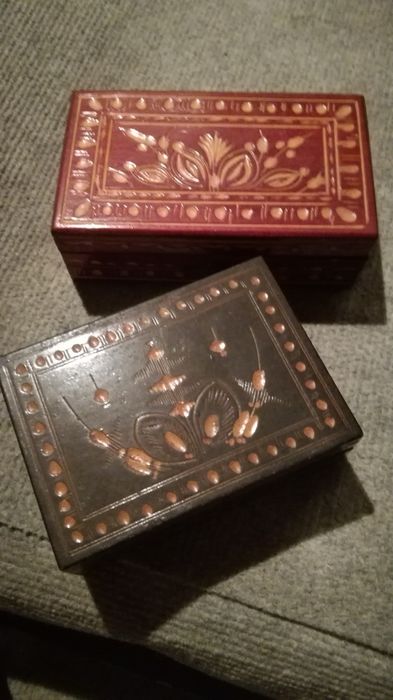 Cutii artizanat romanesti din lemn anii 70