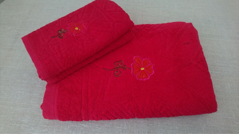 на крестины подарочные ТолстыеПолотенца хб банное и 2шт лицевые