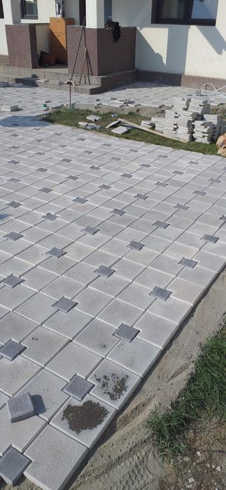 Productie dale din beton vibrocomprimat pavaje pavele montaj romb 3D