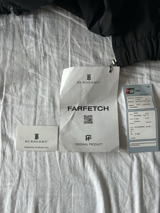 Burberry Black Hooded Jacket, Size S Fits M