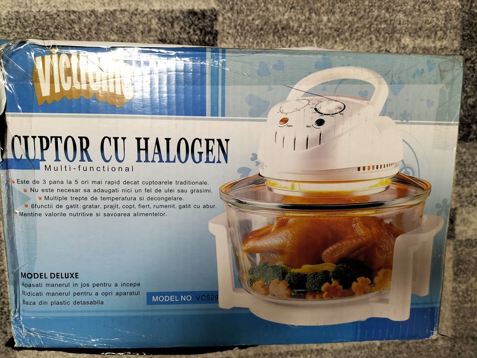 Vând cuptor cu halogen multifuncțional. Nou, sigilat în cutie.