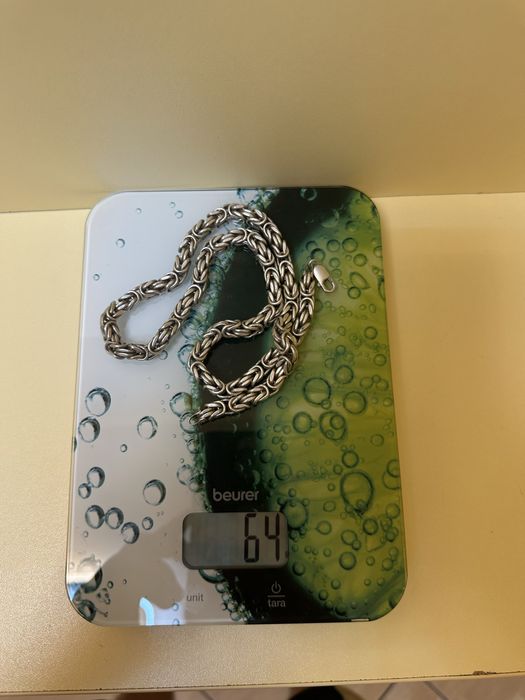 Сребърен ланец кралска плетка мъжки