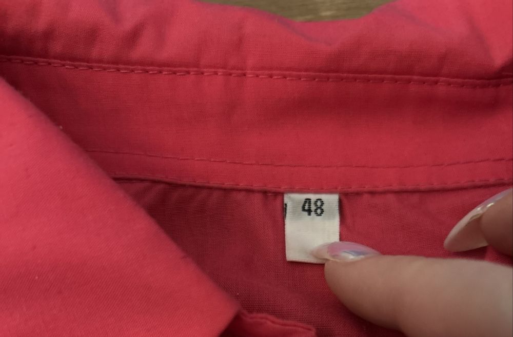 Малиновая рубашка 100% хлопок