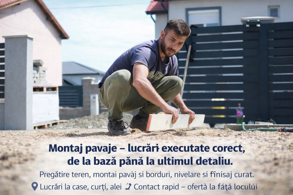Montaj pavaj curți, parcări, alei – serios și durabil