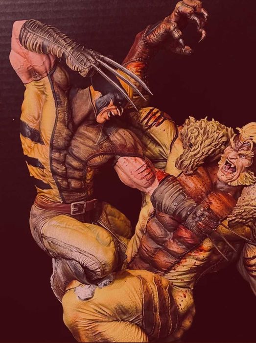Marvel Х- мен Wolverine vs Sabertooth Статуя шедьовър на Уовърин срещу Съблезъб статуя