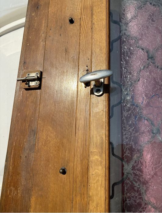 Usa intrare casa antica lemn masiv termopan fier forjat H 240 x L 120 Germania