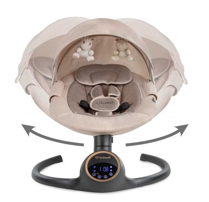 Vand leagan kidwell pentru copii - Balansoar electric 2 in 1 REVE Bej/Auriu cu aplicatie mobila