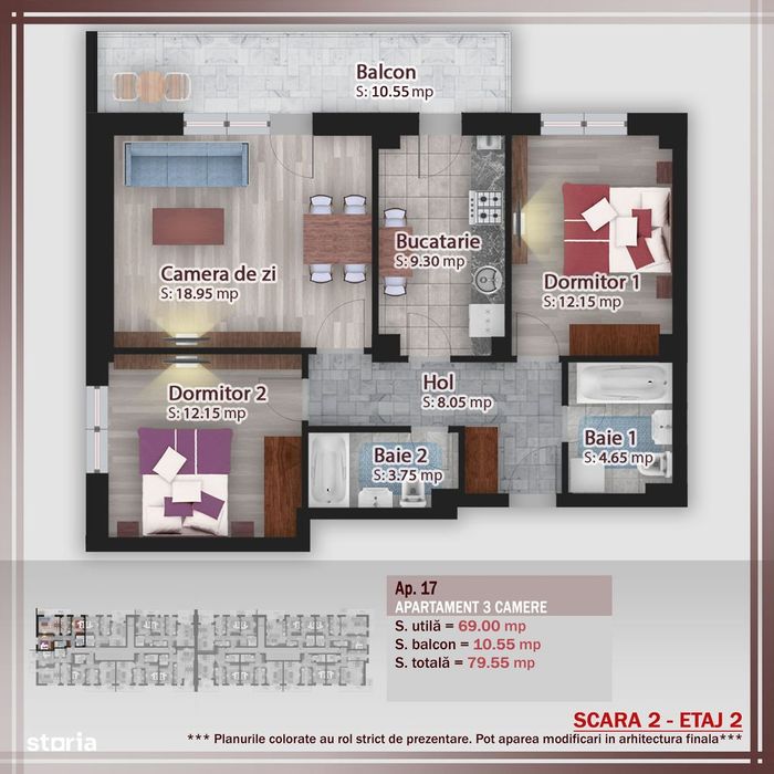 Ap. 3Cam. Decomandat - Bloc P+3 / Loc De Parcare Inclus. Pallady!
