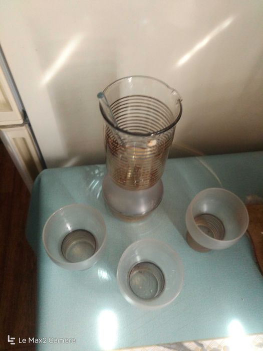 3 стакана и графин(богема)