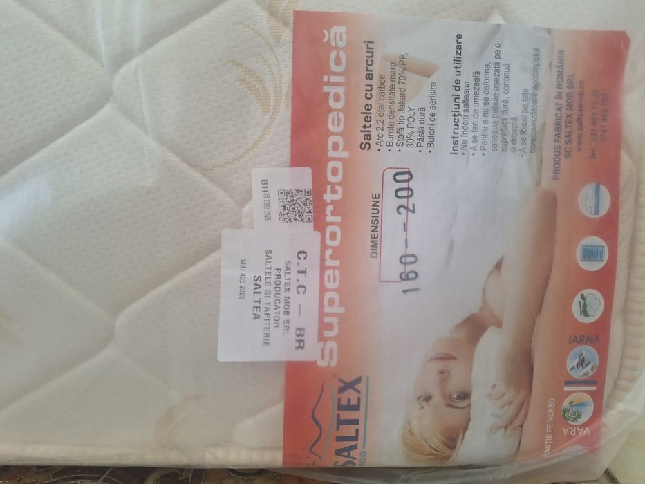 Saltea Saltex Supertopedică 160x200 cm – Nouă, sigilată – 600 lei