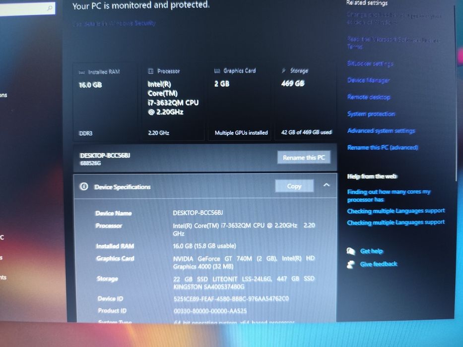 Laptop Lenovo Thinkpad 15'