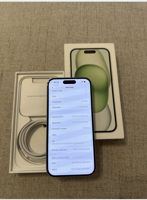 iphone 15 green 256gb absolut ca NOU