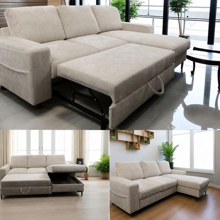 NOU Coltar L, extensibil, crem sau gri