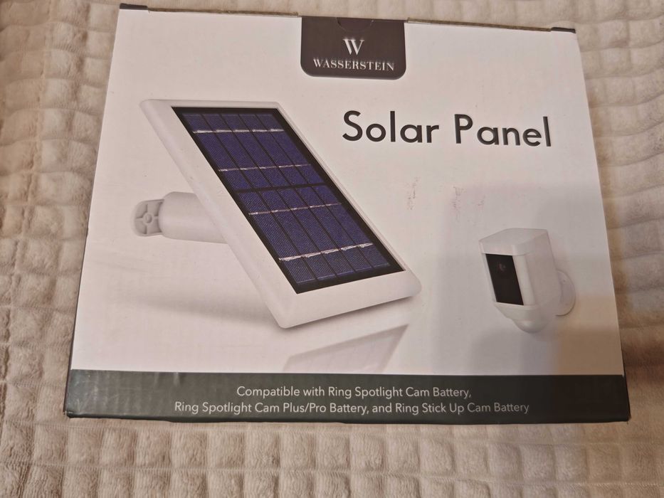 Wasserstein Solar Panel за Ring камери USB-C + стойка Соларен панел за външни камери