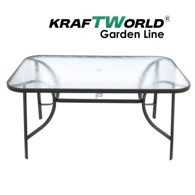 Метален Градински сет Napoli 7 части – Маса с Термо Стъкло и 6 Текстил