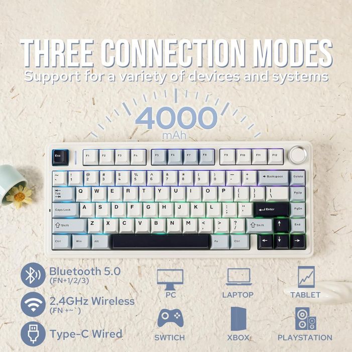 Tastatura mecanica Epomaker x Aula F75 RGB , 2.4 Ghz