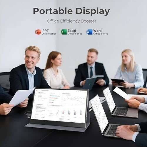 Нов 15.6'' Преносим IPS Монитор USB-C HDMI за Лаптоп PS5 Xbox с калъф