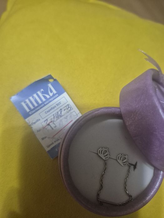 Серьги серебро 925 в упаковке