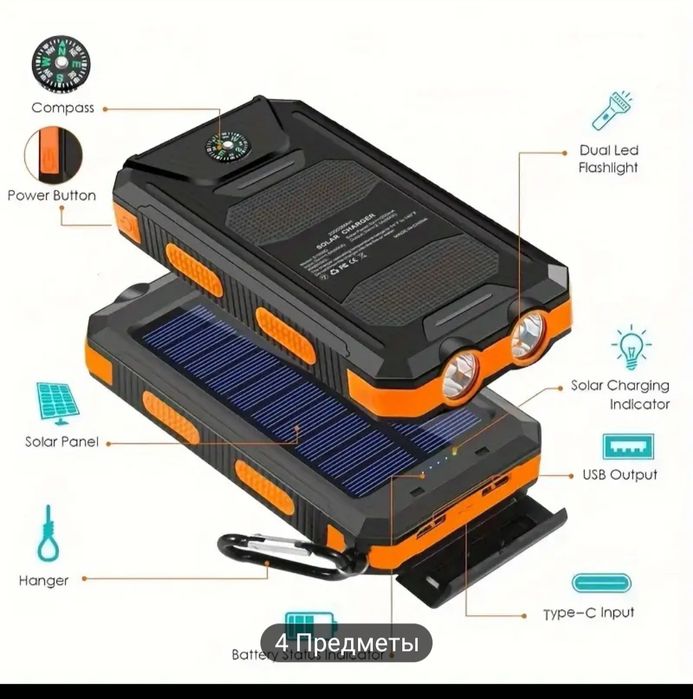 Пауэрбанк на солнечных батареях