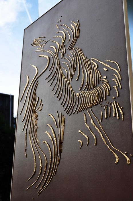 Tablou in relief - Textured art - Foita de aur - Unicat