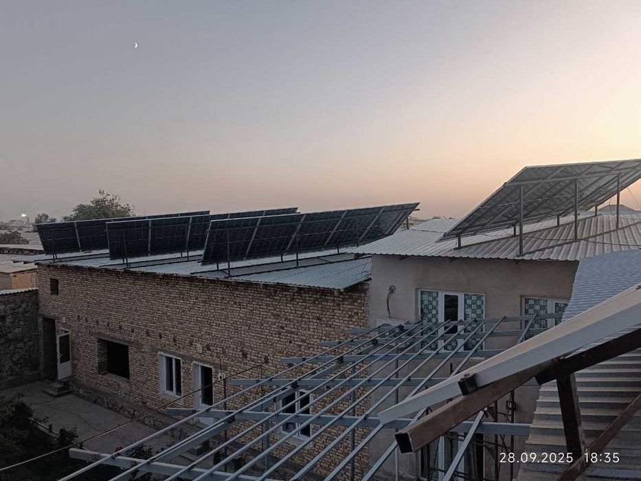 Установка солнечных панелей Quyosh panel, куйош панел