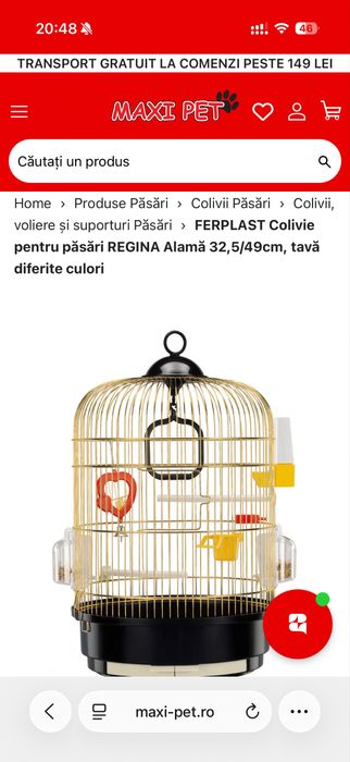 Colivie noua Ferplast pentru pasari alama 32,5/49cm