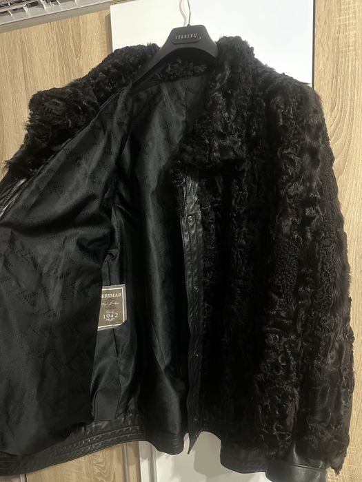 Кожено яке с естествен косъм от норка