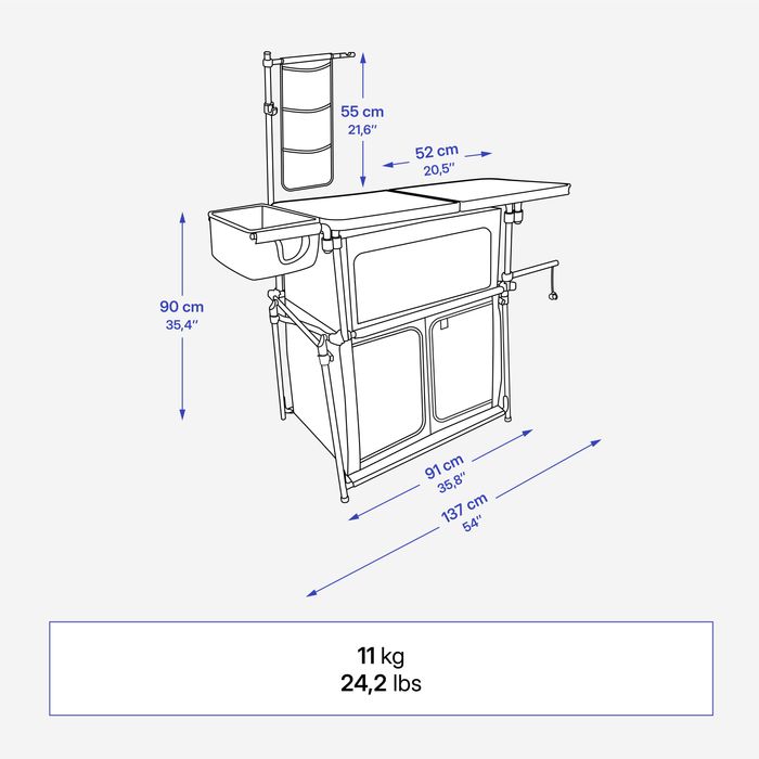 Mobilier bucătărie camping Xl, cu - produs resigilat Decathlon
